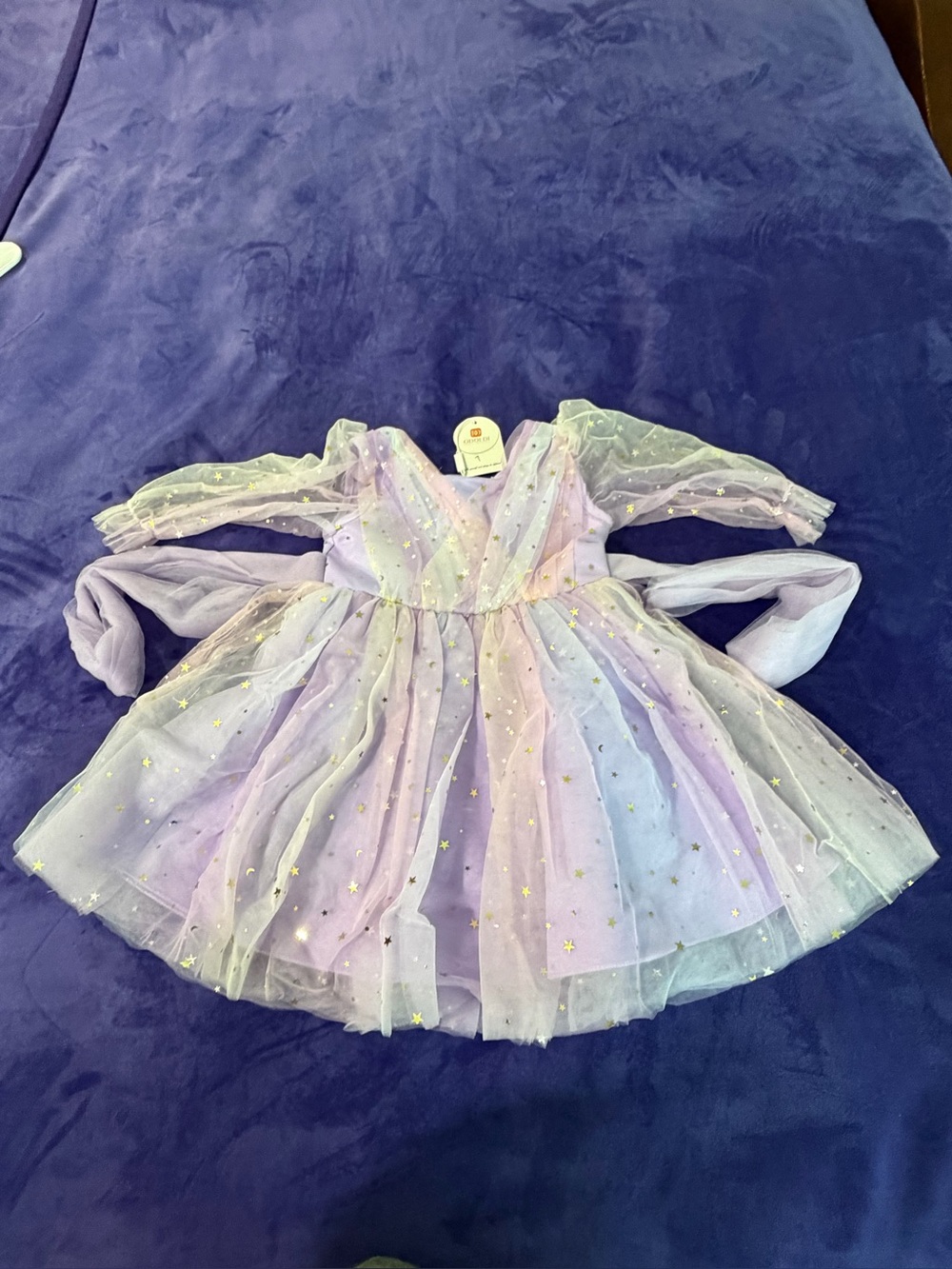 Odoldi Lavender Gradient Star Tulle Princess Dress for Babies Size 12-18mo